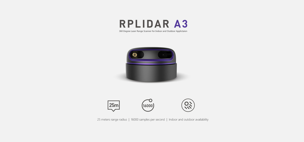 RPLIDAR A3 - 360 Degree Laser Scanner(25m,16000 samples per second)